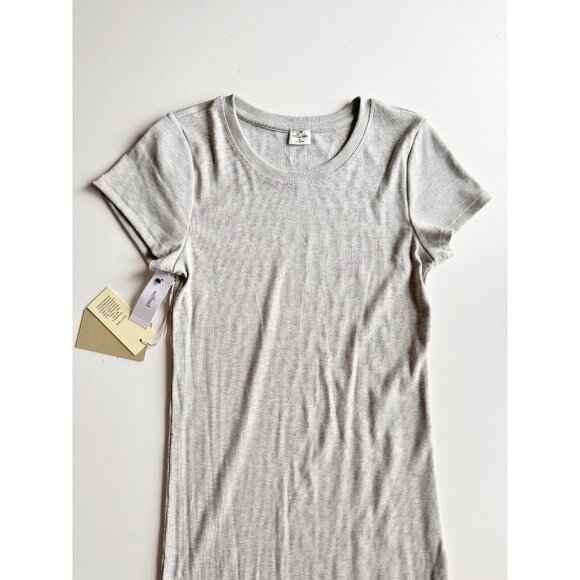 NWT Aritzia WILFRED FREE Go-To Grey Ribbed Jersey Mini T-Shirt Dress, Size M - Picture 4 of 13